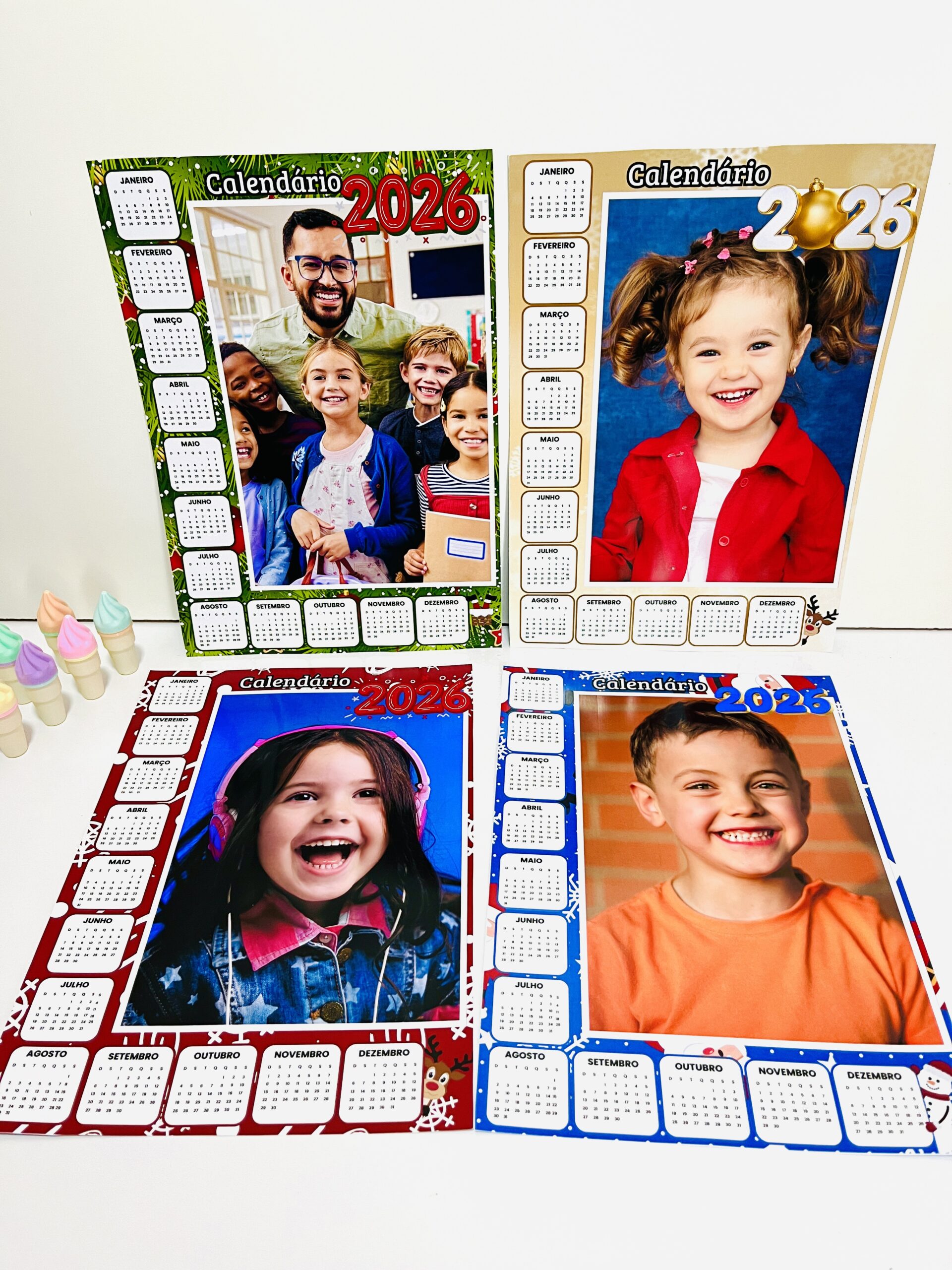 Calendários Editáveis de Natal