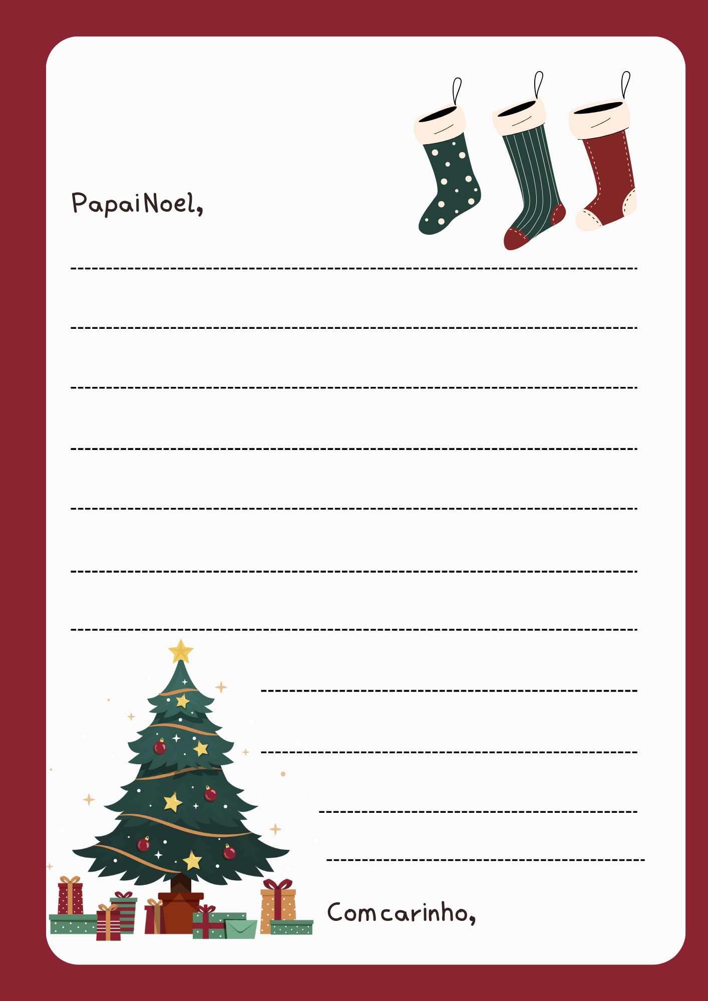 PAPEL DE CARTAS - PAPAI NOEL